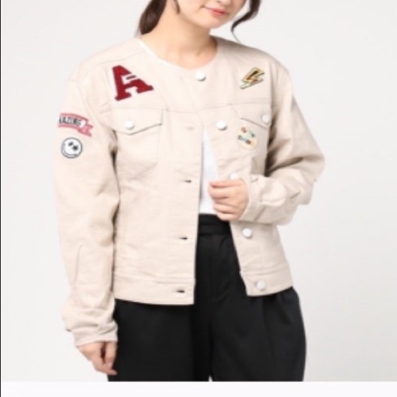 GUESS Ecru Patch Denim Cotton Jacket size XS/S - Picture 8 of 8